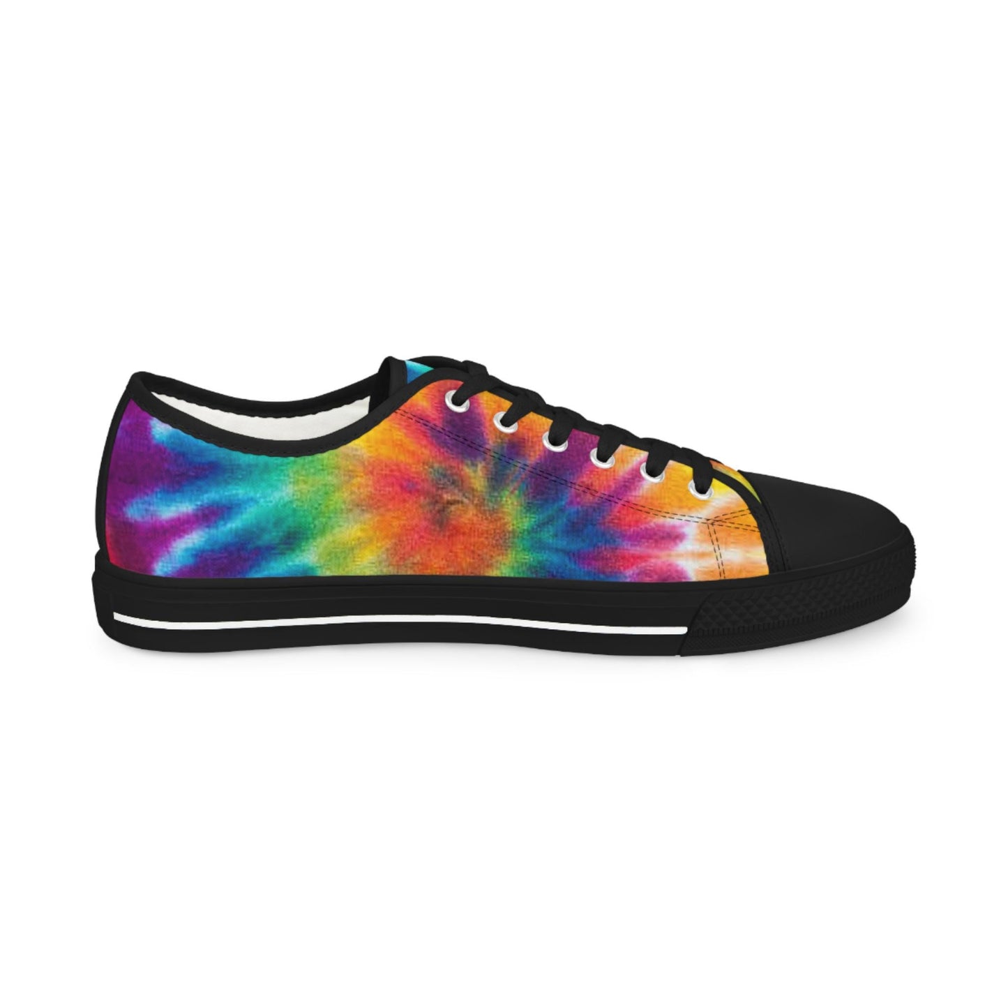 Vibrant Tie-Dye Low Top Sneakers: Colorful Rainbow Trainers for Men's Casual Street Style