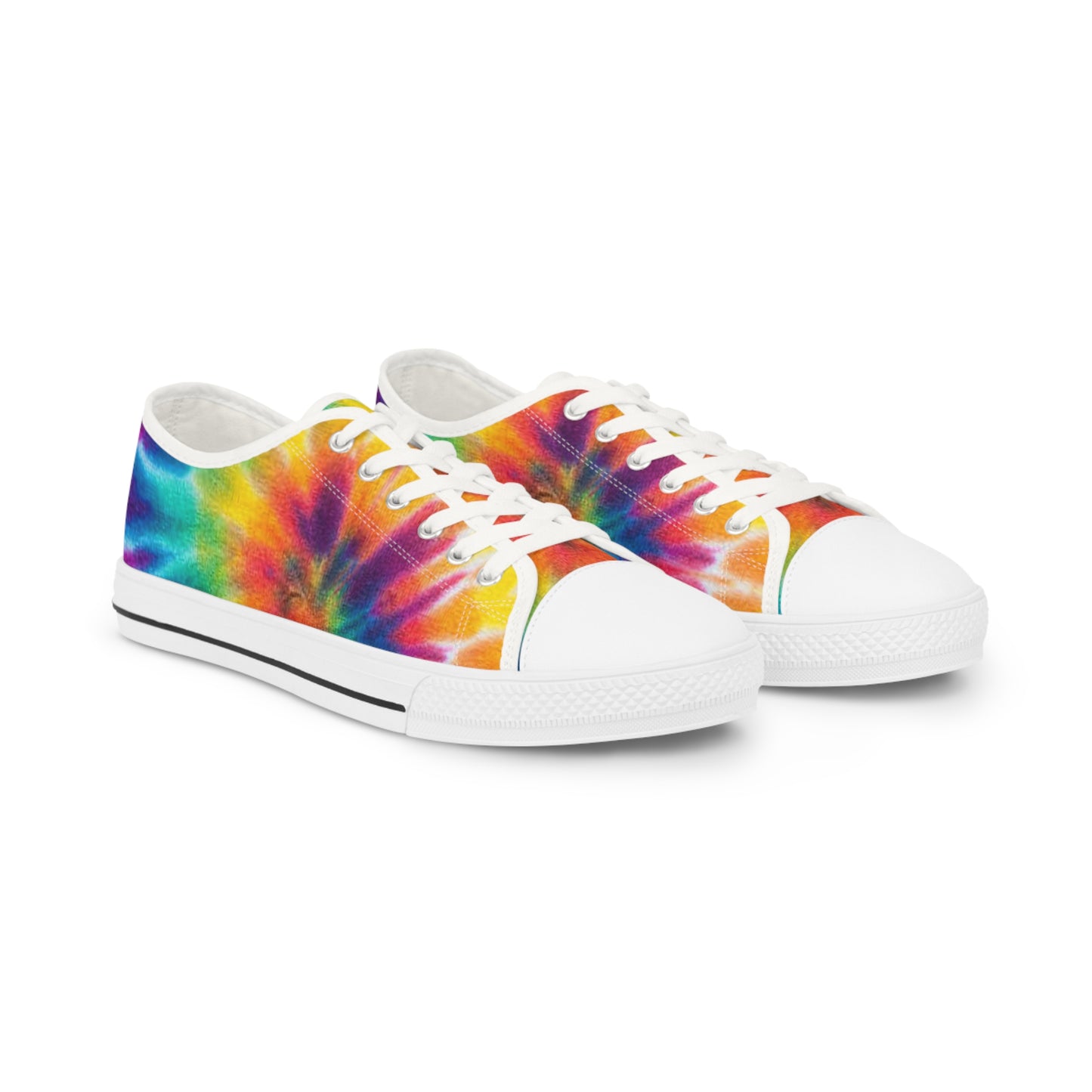 Tie-dye sneakers on a white background