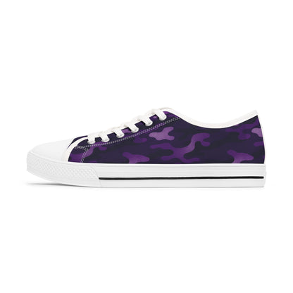 Purple camouflage sneaker on a white background