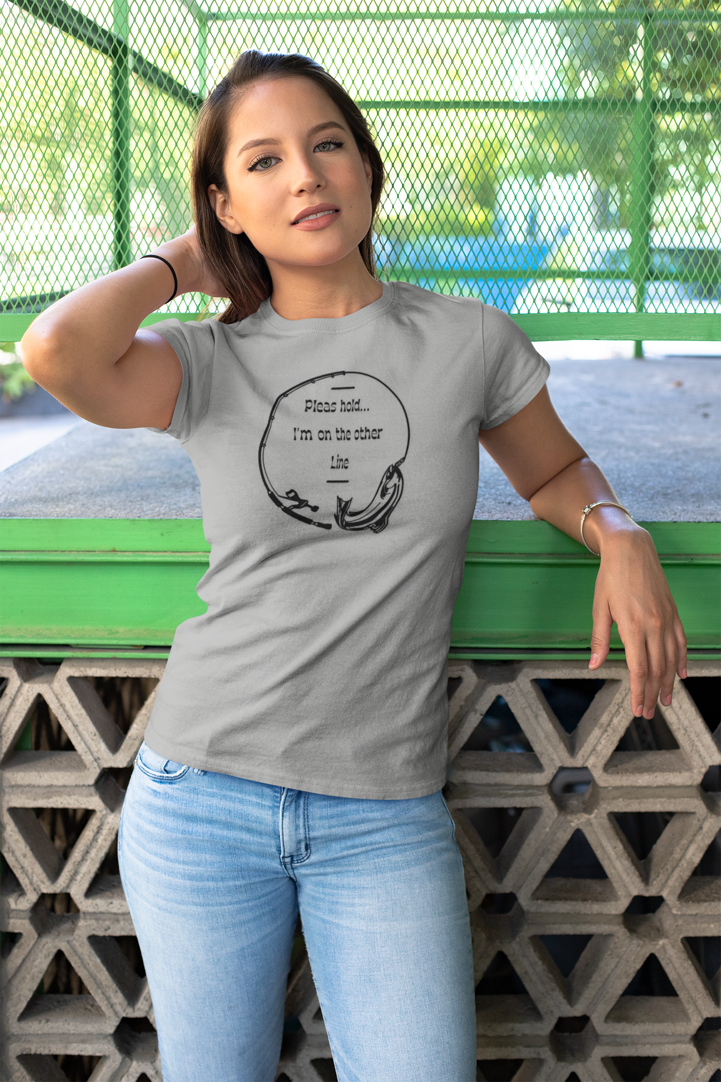 Funny Fishing T-Shirt – "Please Hold... I’m On the Other Line" Graphic Tee | Gift for Fisherman | Humor Outdoors Shirt for Anglers