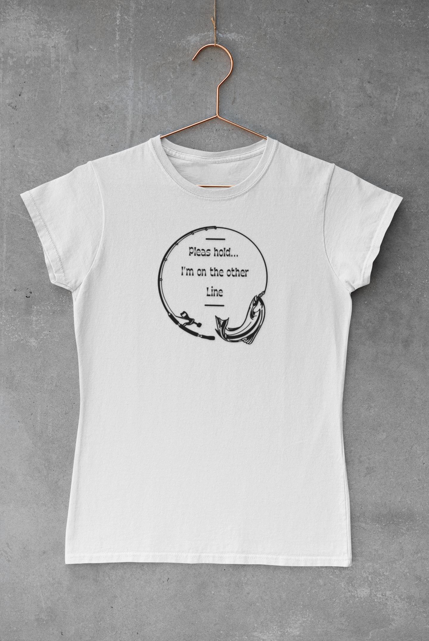 Funny Fishing T-Shirt – "Please Hold... I’m On the Other Line" Graphic Tee | Gift for Fisherman | Humor Outdoors Shirt for Anglers