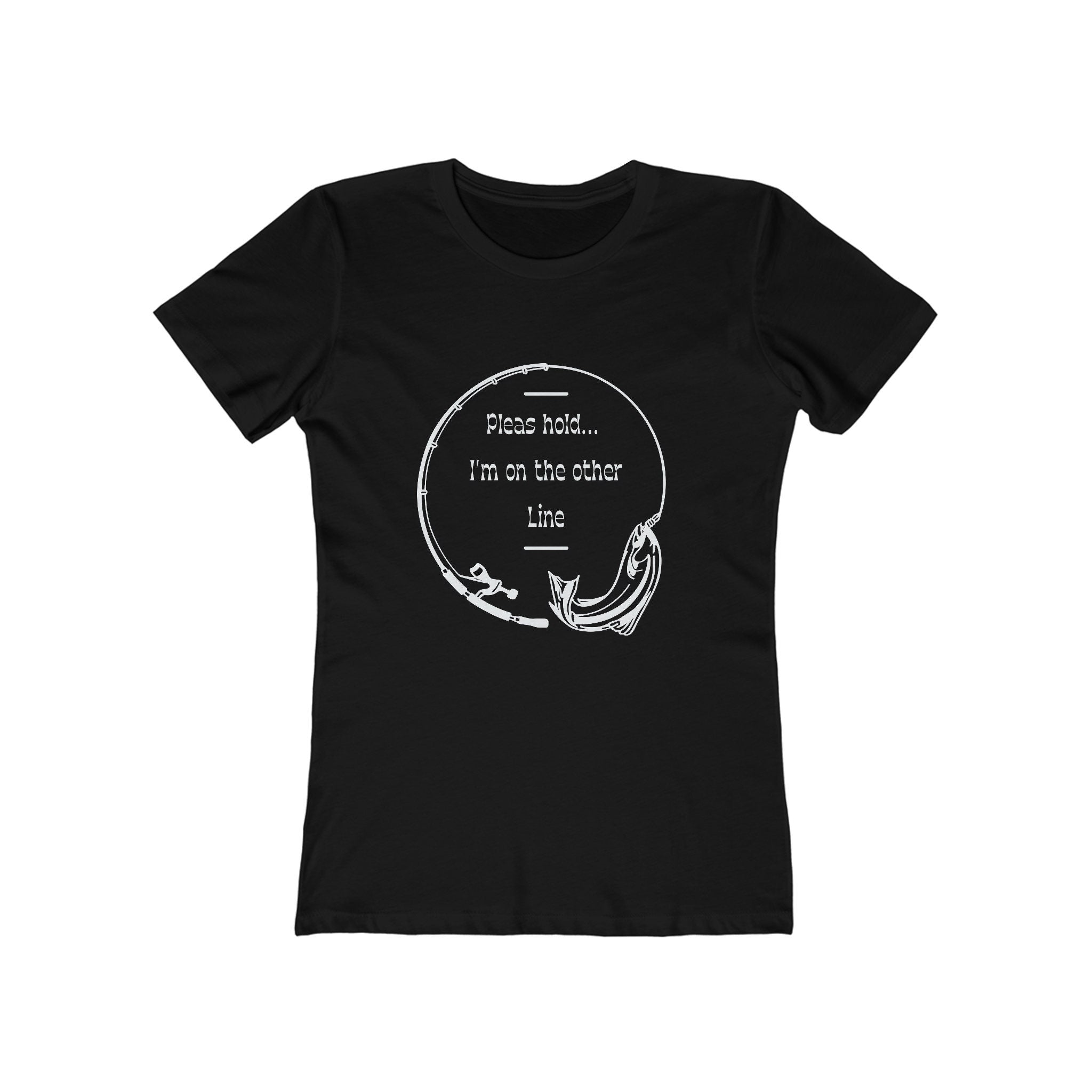 Funny Fishing T-Shirt: Hold I'm on the Other Line, Fisherman Gift