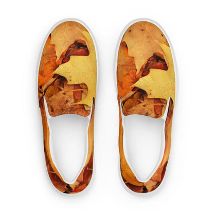 Fall Leaves Women's Canvas Slip-On Sneakers: Autumn Deck Shoes