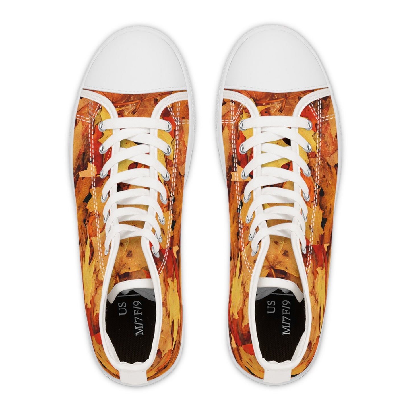 Autumn Leaf High Top Sneakers: Retro Fall Footwear for Women