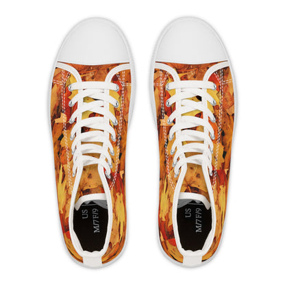 Autumn Leaf High Top Sneakers: Retro Fall Footwear for Women