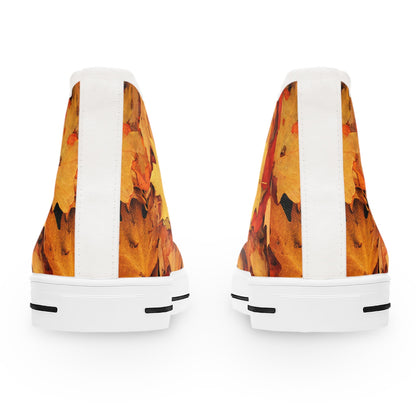 Autumn Leaf High Top Sneakers: Retro Fall Footwear for Women