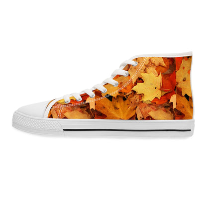 Autumn Leaf High Top Sneakers: Retro Fall Footwear for Women