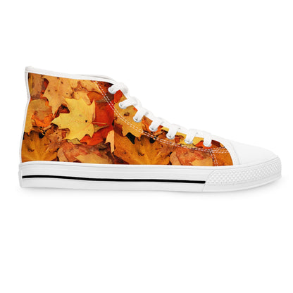 Autumn Leaf High Top Sneakers: Retro Fall Footwear for Women