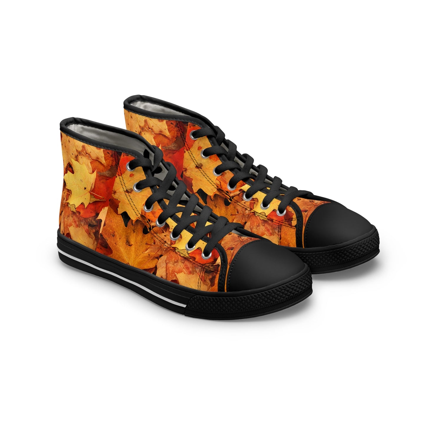 Autumn Leaf High Top Sneakers: Retro Fall Footwear for Women