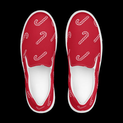 Red Christmas Candy Cane Sneakers