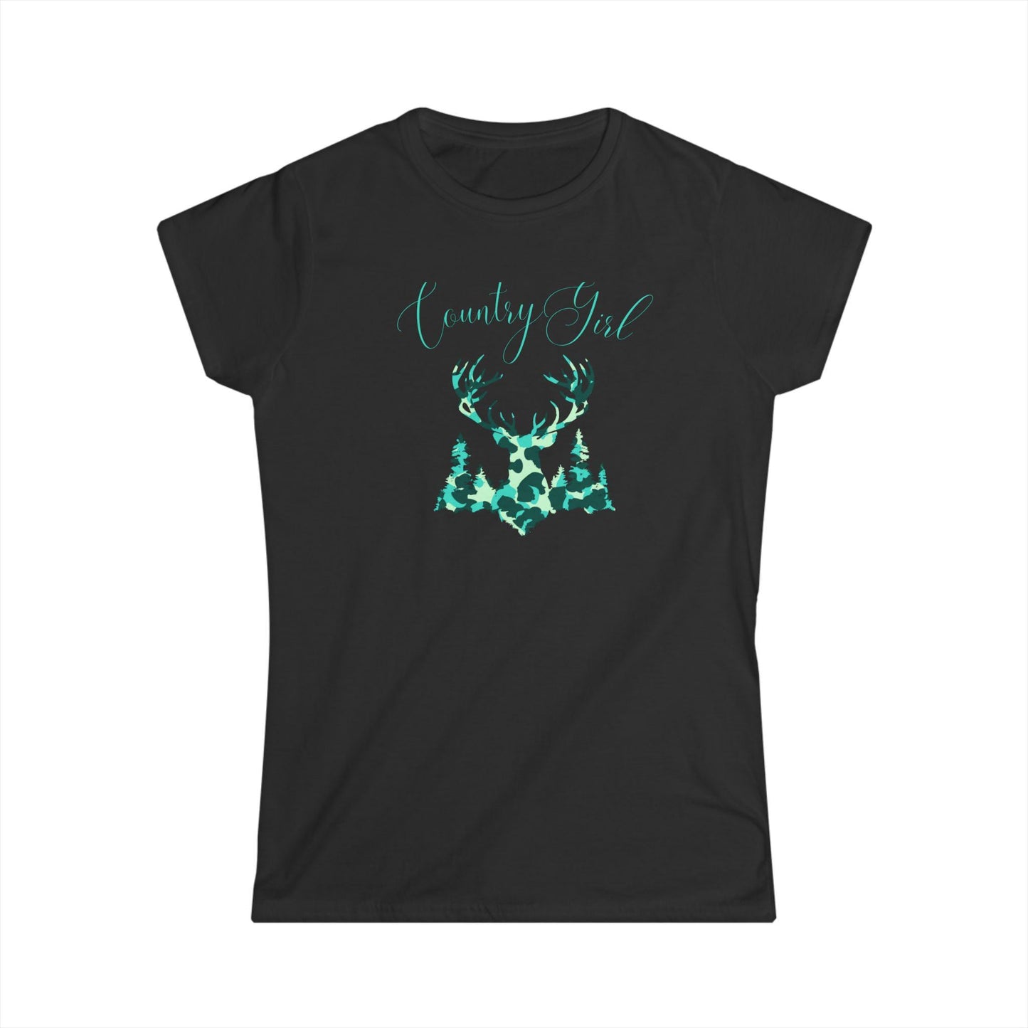 Camo Deer T-Shirt: Country Girl Woodland Silhouette Tee