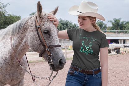 Camo Deer T-Shirt: Country Girl Woodland Silhouette Tee