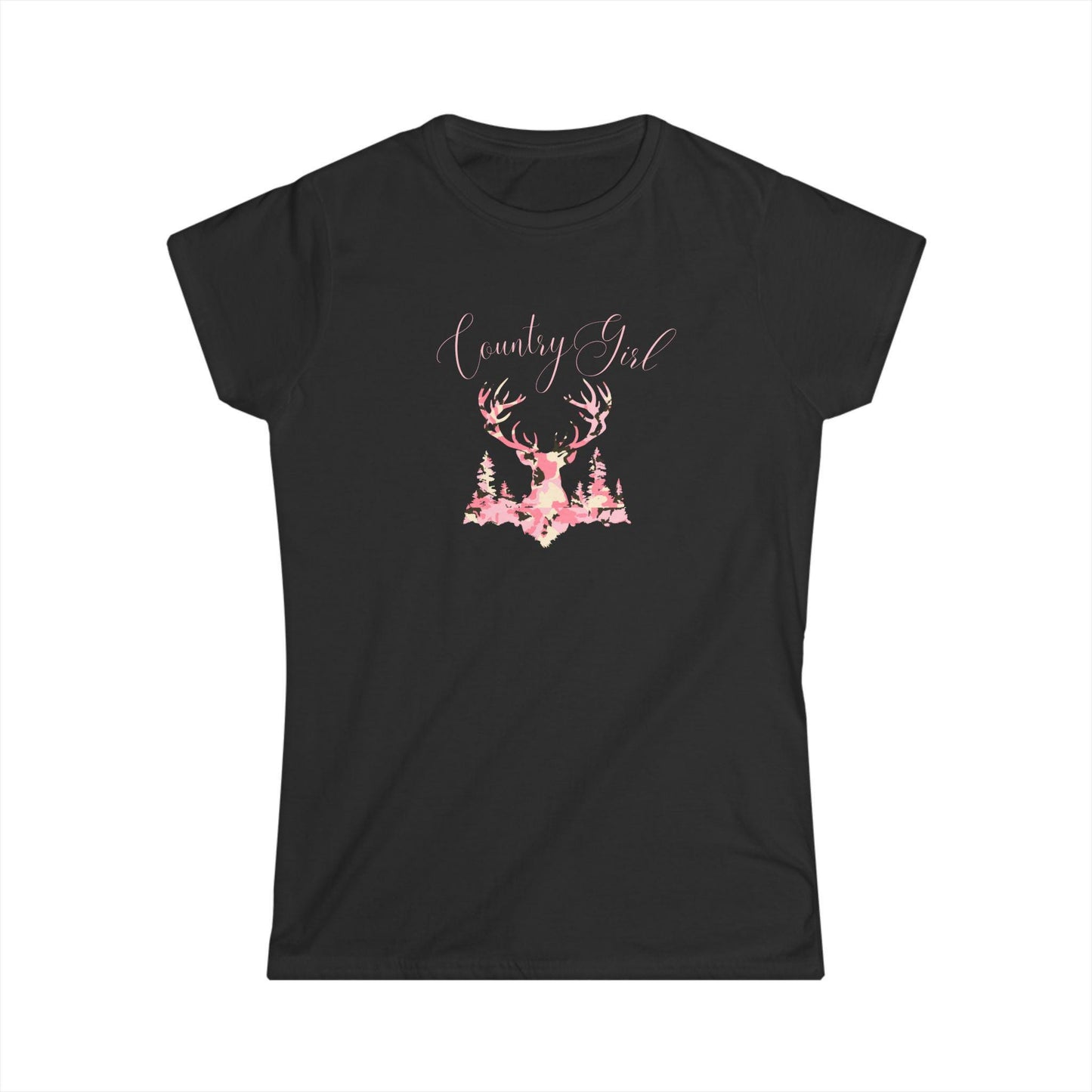 Camo Deer Women's Tee: Country Girl Woodland Silhouette