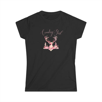 Camo Deer Women's Tee: Country Girl Woodland Silhouette