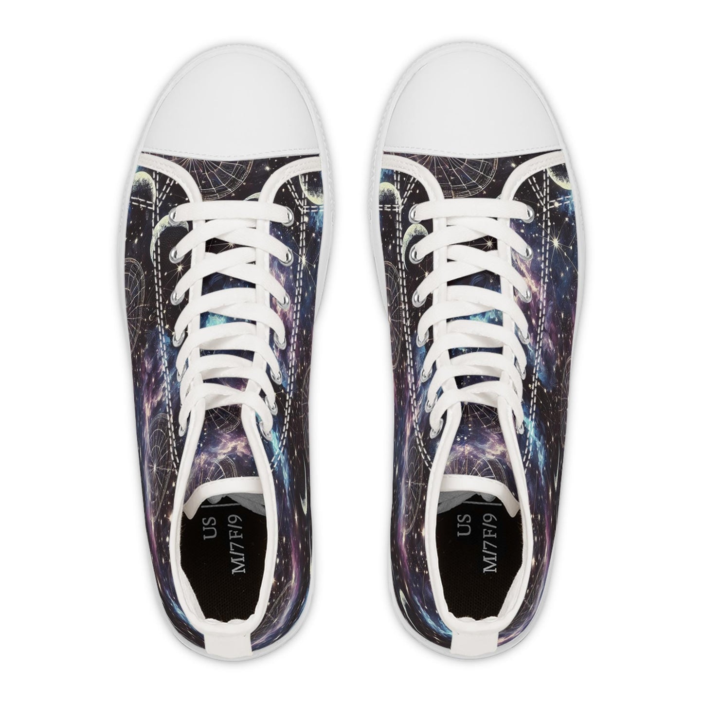 Celestial High Top Sneakers: Space Pattern Galaxy Shoes