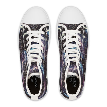 Celestial High Top Sneakers: Space Pattern Galaxy Shoes