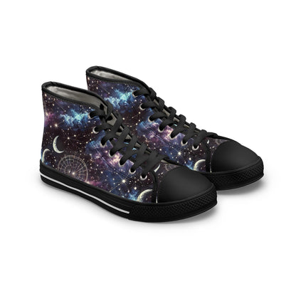 Celestial High Top Sneakers: Space Pattern Galaxy Shoes