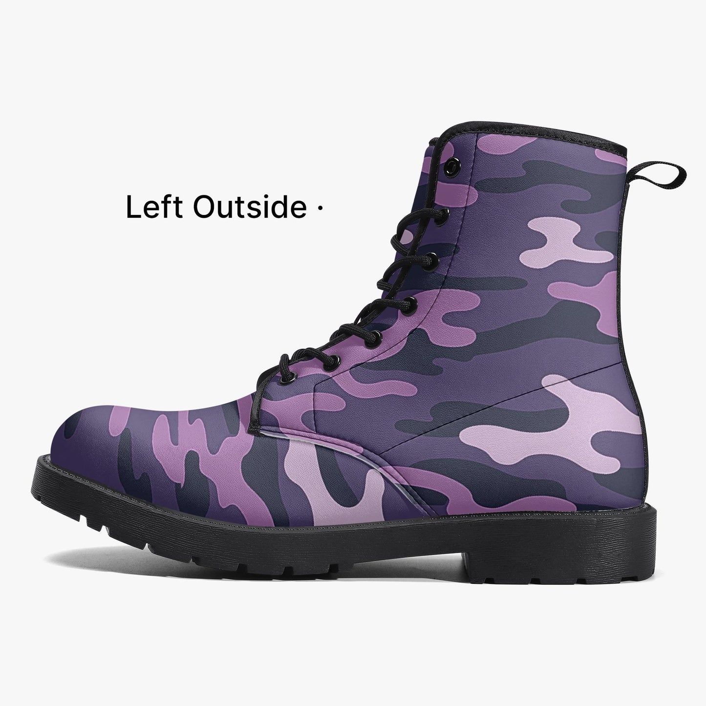 Unisex Purple Camo Waterproof Combat Boots