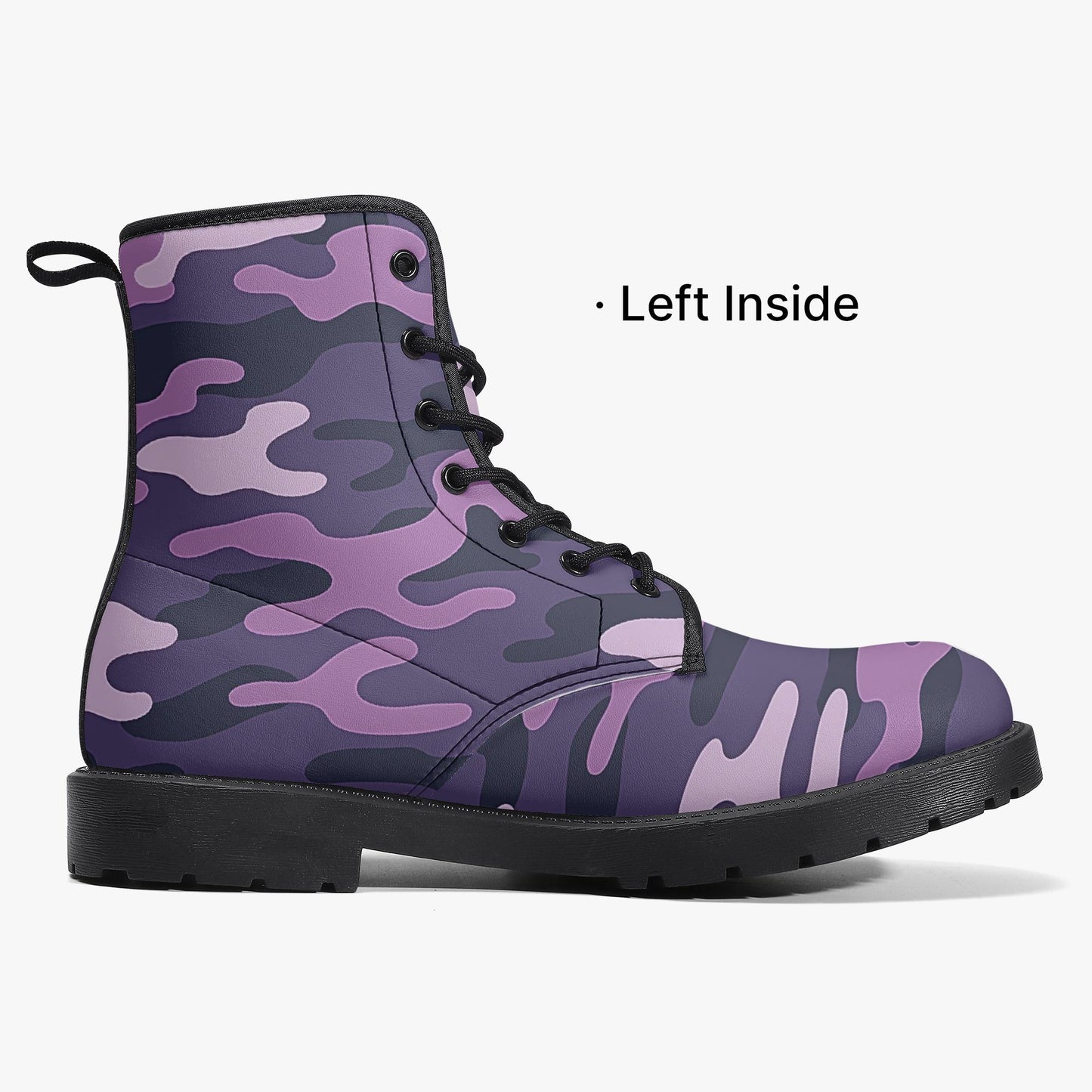 Unisex Purple Camo Waterproof Combat Boots