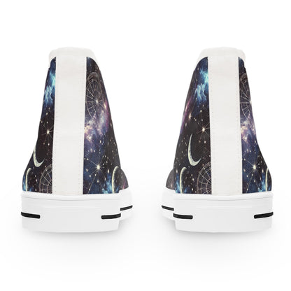 Celestial High Top Sneakers: Space Pattern Galaxy Shoes