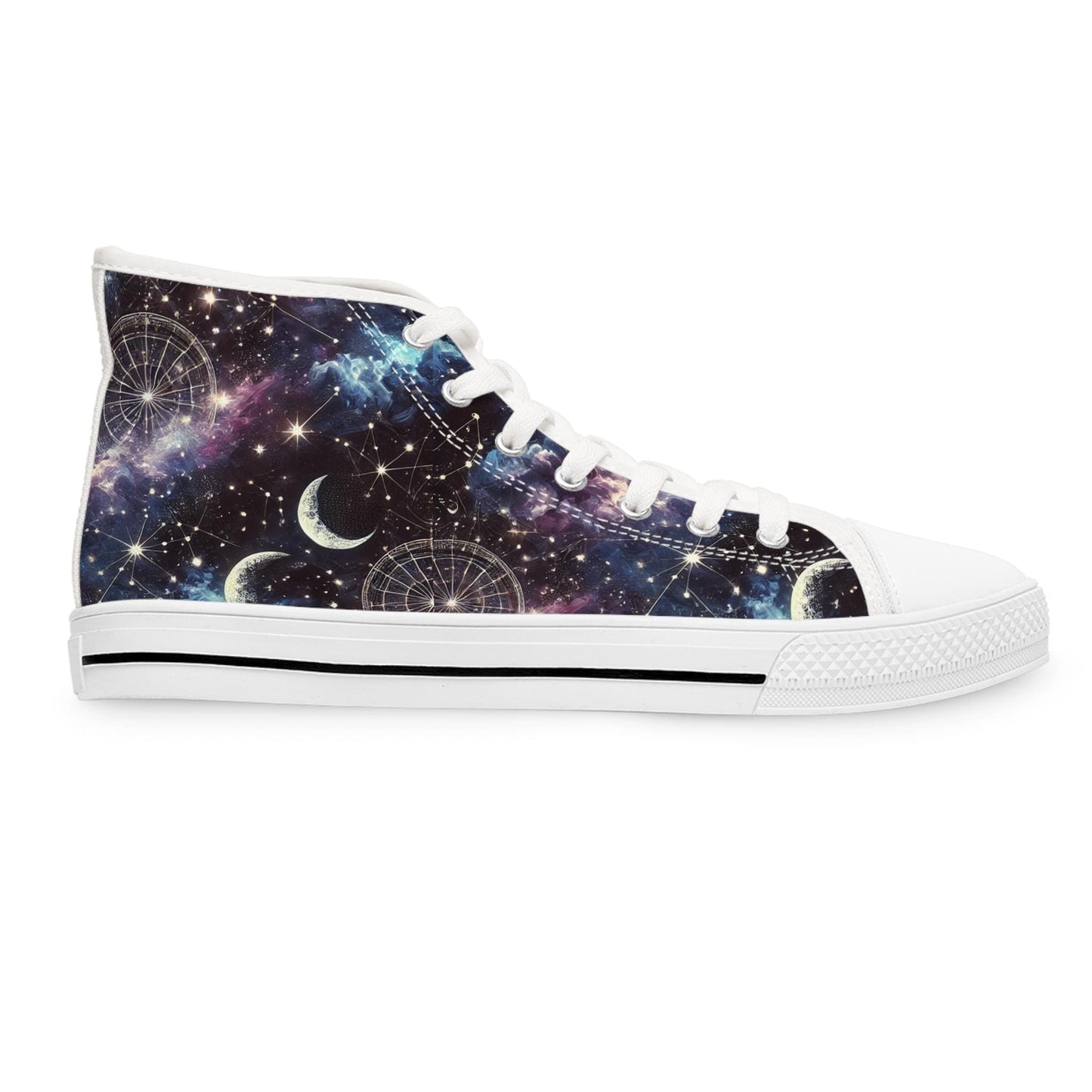 Celestial High Top Sneakers: Space Pattern Galaxy Shoes