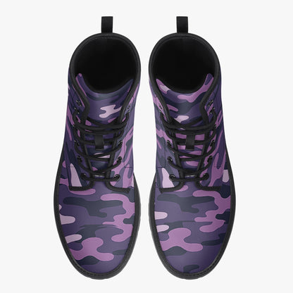 Unisex Purple Camo Waterproof Combat Boots