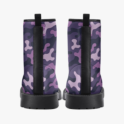 Unisex Purple Camo Waterproof Combat Boots