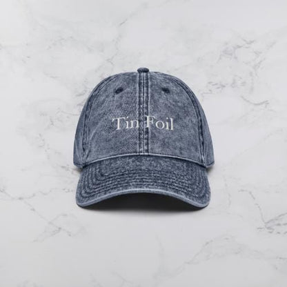 Embroidered Tin Foil Vintage Washed Hat