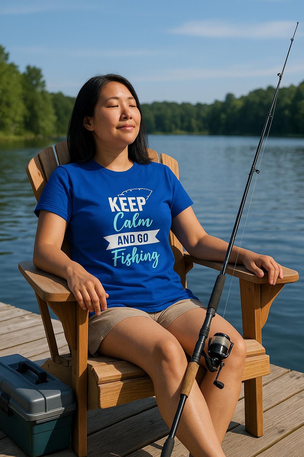 Funny Fishing T-Shirt: Keep Calm Angling Tee, Relaxed Fit