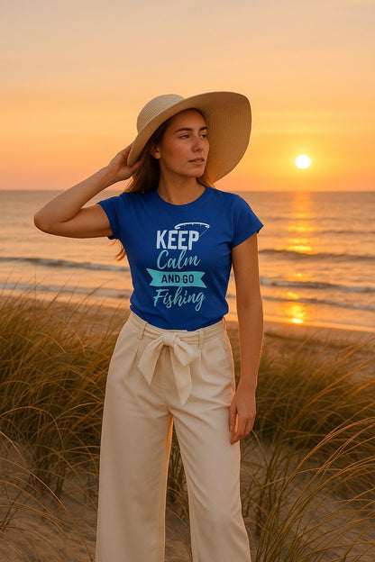 Funny Fishing T-Shirt: Keep Calm Angling Tee, Relaxed Fit