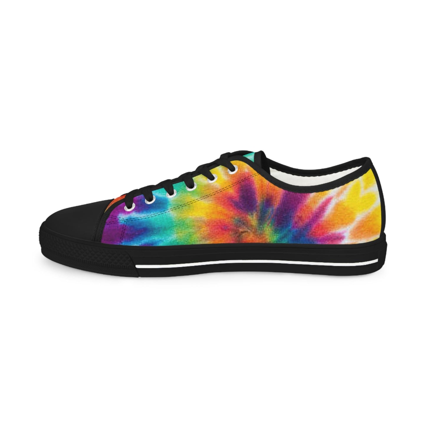 Vibrant Tie-Dye Low Top Sneakers: Colorful Rainbow Trainers for Men's Casual Street Style