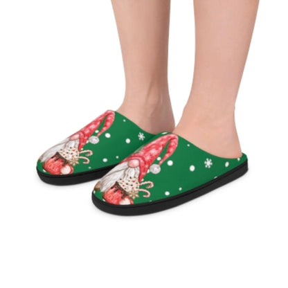Festive Santa Gnome Slippers: Cozy Christmas Footwear for Women, Indoor Holiday House Shoes