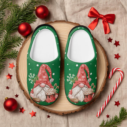 Festive Santa Gnome Slippers: Cozy Christmas Footwear for Women, Indoor Holiday House Shoes