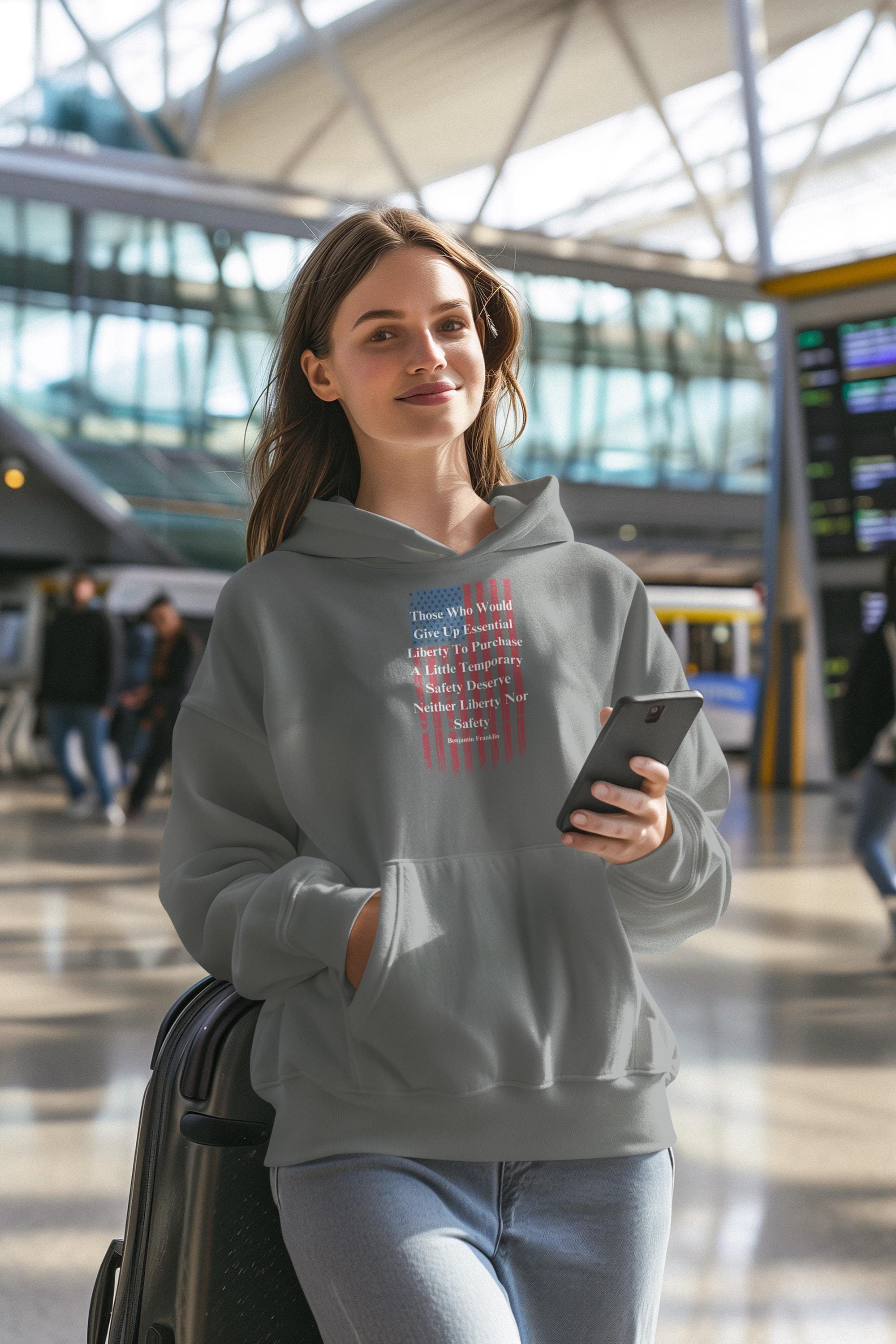 Ben Franklin Quote Hoodie: Patriotic Liberty Clothing