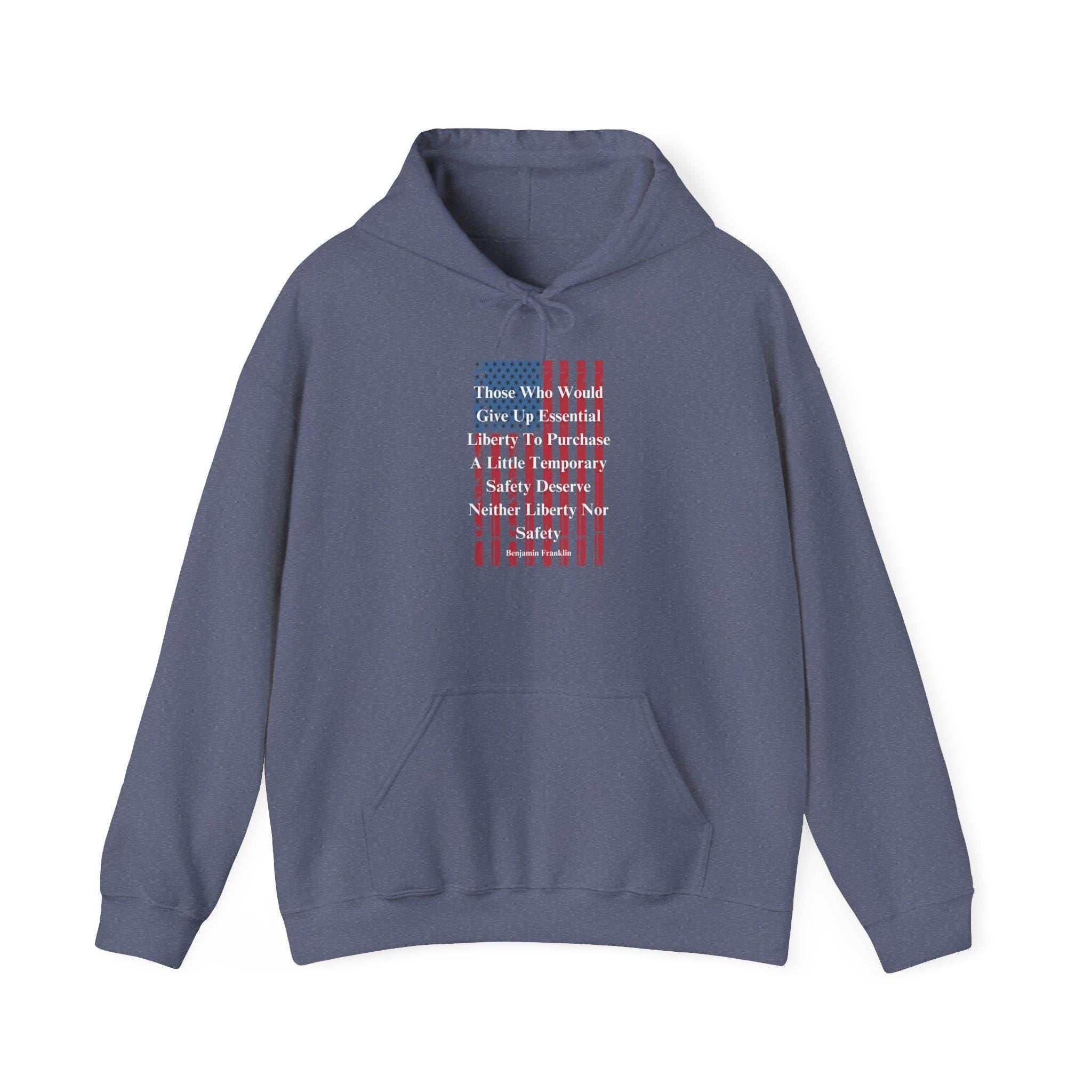Ben Franklin Quote Hoodie: Patriotic Liberty Clothing