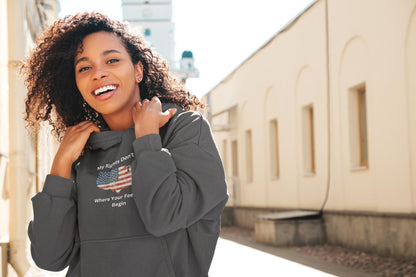 Freedom Statement Hoodie: Distressed USA Flag, Unisex Patriotic Sweatshirt