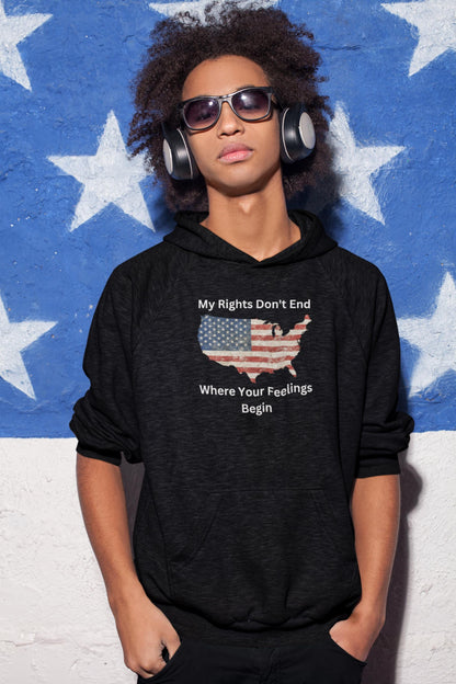 Freedom Statement Hoodie: Distressed USA Flag, Unisex Patriotic Sweatshirt