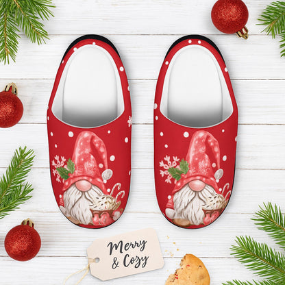 Festive Santa Gnome Slippers: Cozy Christmas House Shoes for Women, Adorable Holiday Footwear Gift