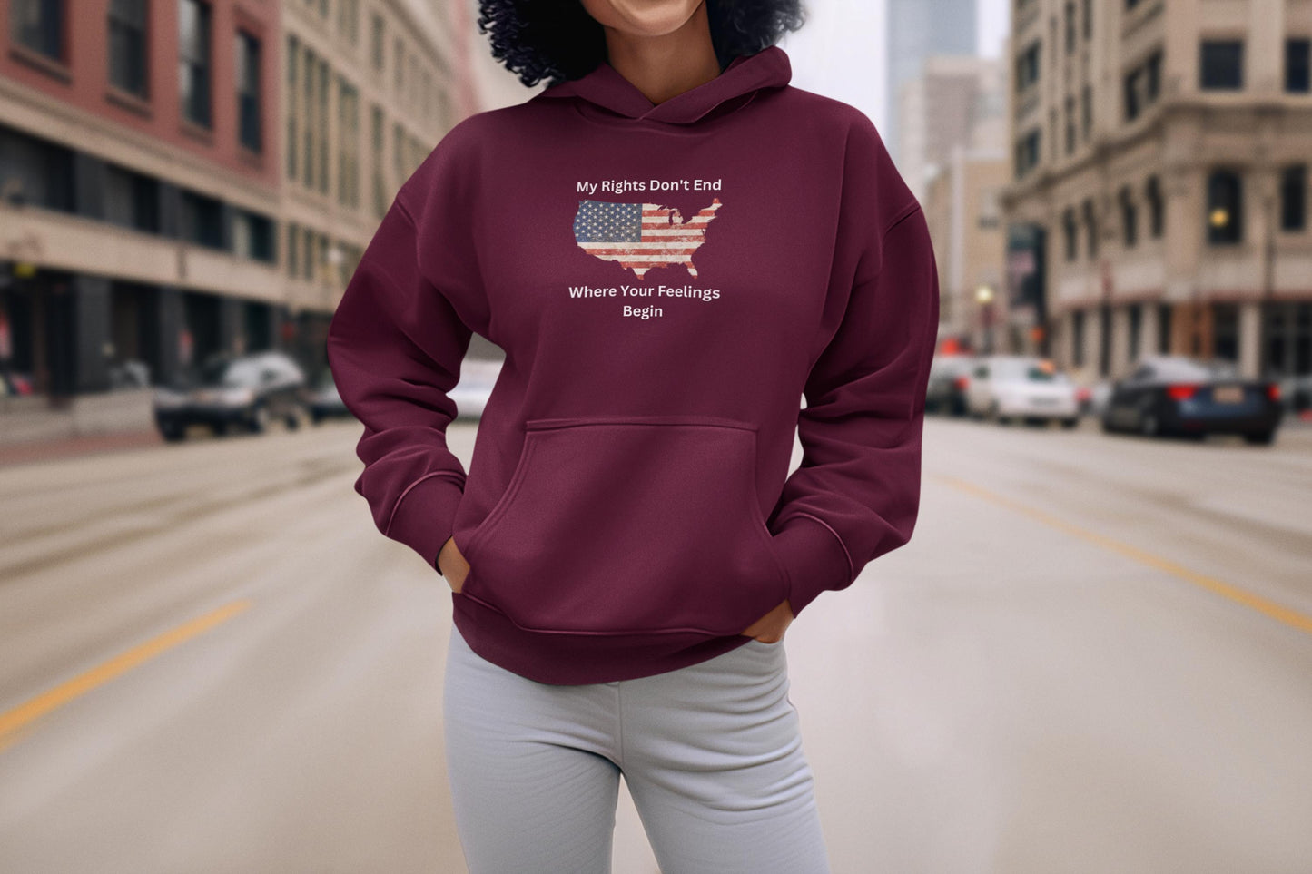 Freedom Statement Hoodie: Distressed USA Flag, Unisex Patriotic Sweatshirt
