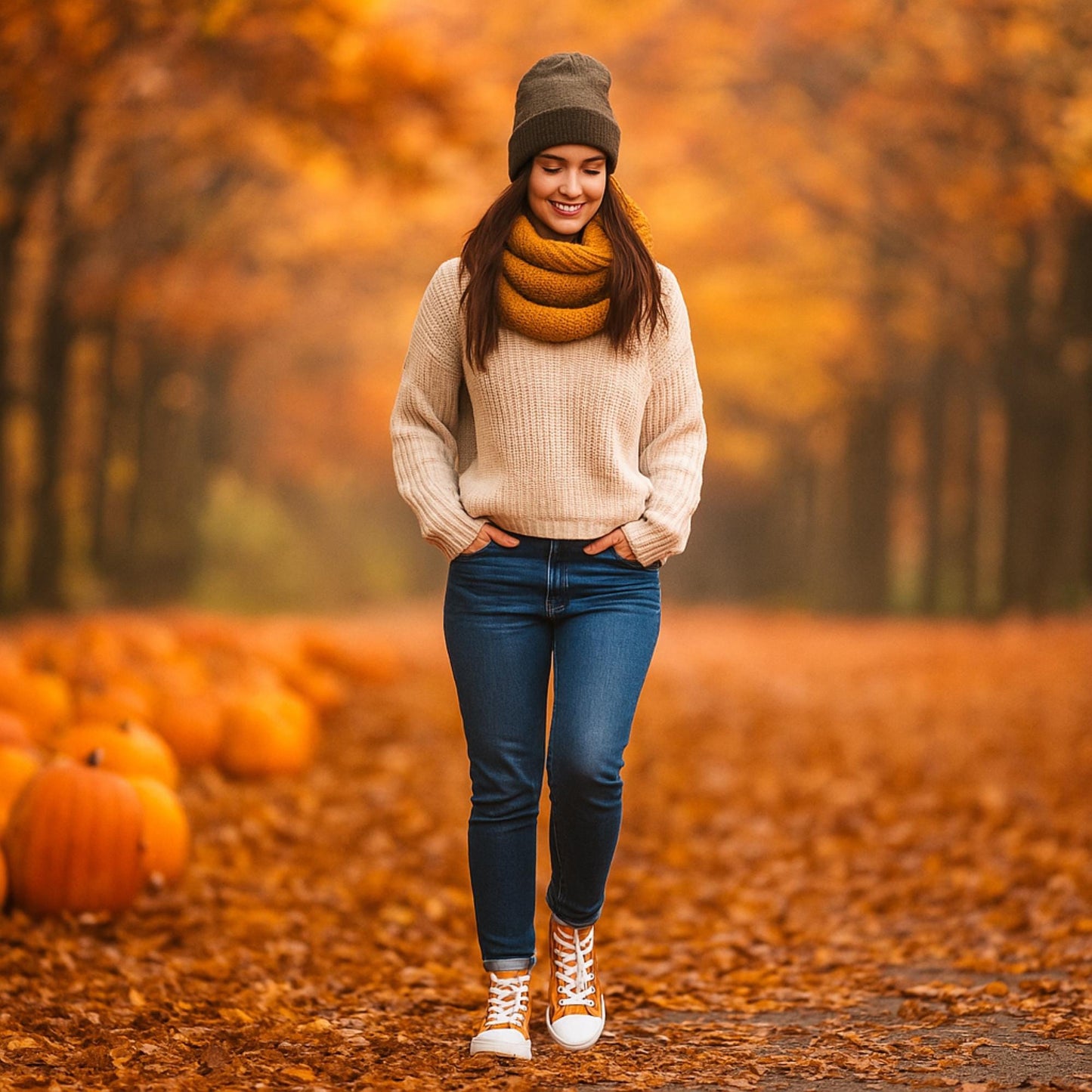 Autumn Leaf High Top Sneakers: Retro Fall Footwear for Women