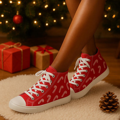Women's Candy Cane High Top Sneakers