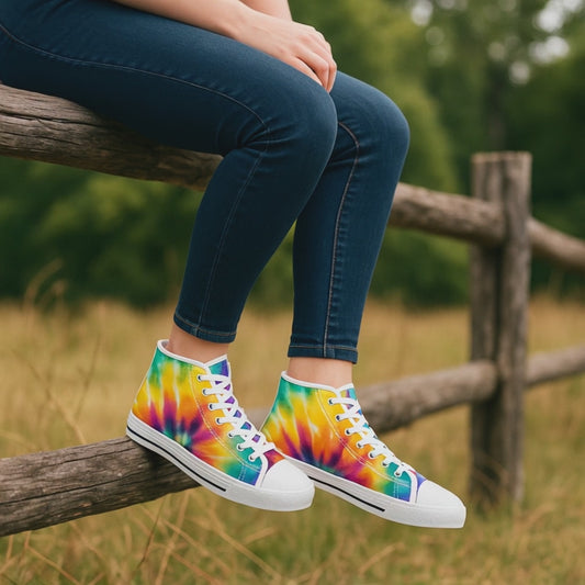 Women's Retro Tie Dye High Top Sneakers